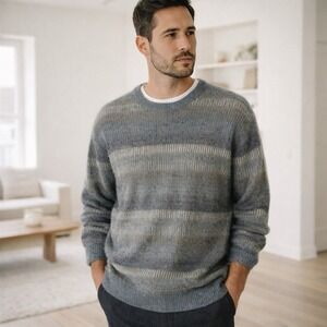 Ermenegildo Zegna Italy Wool Mohair Striped Sweater Men's XXL $795